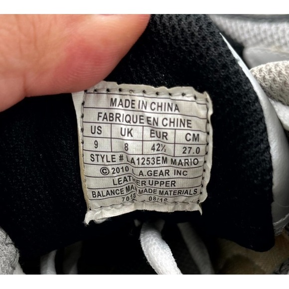 LA Gear LA1253EM Mario Mens 9 Running Shoes Gray Silver Lace Up Athletic Sneaker - Picture 8 of 9